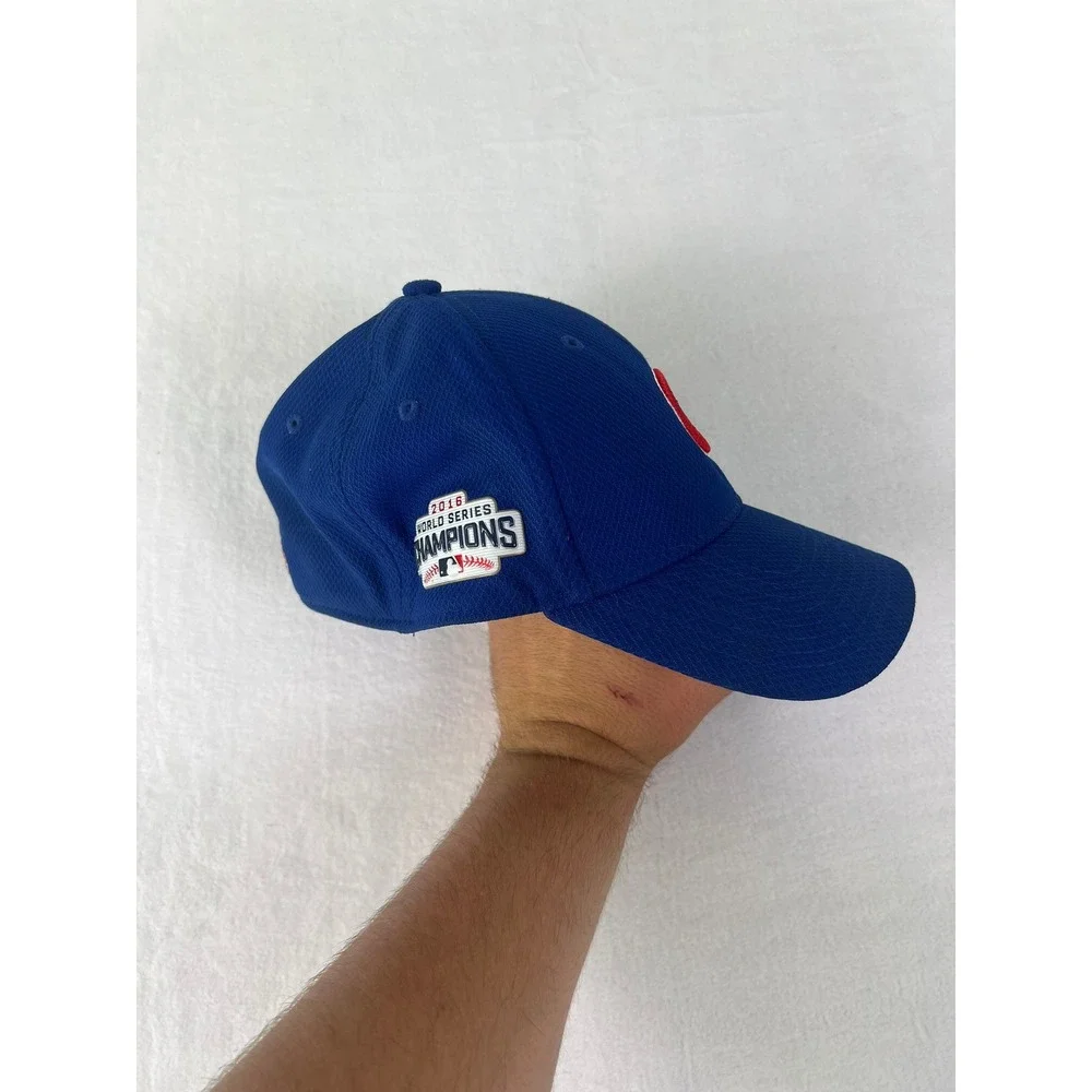 New Era Hat‎ Mens S/M Blue 2016 World Series Chicago Cubs 39THIRTY Baseball Cap